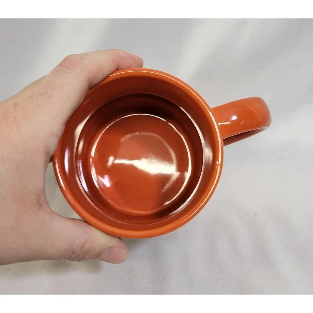Crate & Barrel Orange Black Halloween Boo Jack-o-lanterns 14 oz Coffee Mug